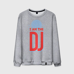 Свитшот хлопковый мужской I am the DJ, цвет: меланж