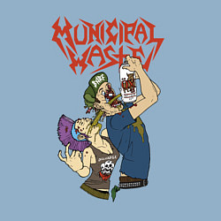 Свитшот хлопковый мужской Municipal Waste - no f*cking way!, цвет: мягкое небо — фото 2