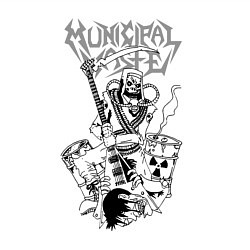 Свитшот хлопковый мужской Municipal Waste - a musical disaster, цвет: белый — фото 2