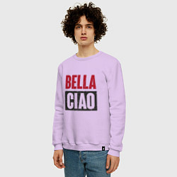 Свитшот хлопковый мужской Bella Ciao - Money Heist, цвет: лаванда — фото 2