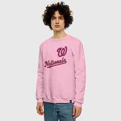 Свитшот хлопковый мужской Washington Nationals - baseball team!, цвет: светло-розовый — фото 2