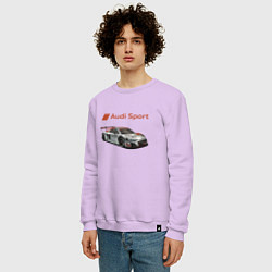Свитшот хлопковый мужской Audi sport - racing team, цвет: лаванда — фото 2