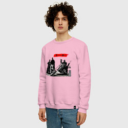 Свитшот хлопковый мужской Depeche mode spirit, цвет: светло-розовый — фото 2