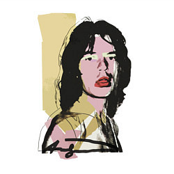 Свитшот хлопковый мужской Andy Warhol - Mick Jagger pop art, цвет: белый — фото 2