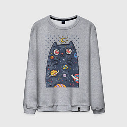Свитшот хлопковый мужской Лунный КотЭ, цвет: меланж
