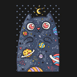 Свитшот хлопковый мужской Лунный КотЭ, цвет: черный — фото 2