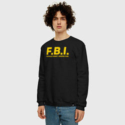 Свитшот хлопковый мужской FBI Женского тела инспектор, цвет: черный — фото 2