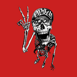 Свитшот хлопковый мужской Skeleton dude, цвет: красный — фото 2