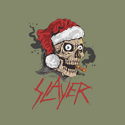 Свитшот хлопковый мужской SLAYER SKULL SANTA NEW YEAR, цвет: авокадо — фото 2