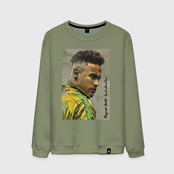 Свитшот хлопковый мужской Neymar Junior - Brazil national team, цвет: авокадо