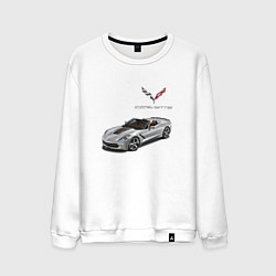 Свитшот хлопковый мужской Chevrolet Corvette - Racing team, цвет: белый