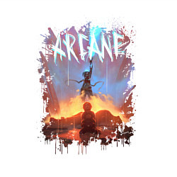 Свитшот хлопковый мужской JINX HERE WAS ARCANE LEAGUE OF LEGENDS ДЖИНКС, цвет: белый — фото 2