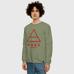 Свитшот хлопковый мужской 30 Seconds to Mars рок, цвет: авокадо — фото 2