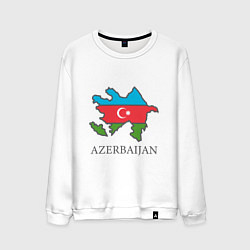 Свитшот хлопковый мужской Map Azerbaijan, цвет: белый