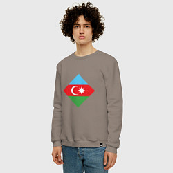 Свитшот хлопковый мужской Flag Azerbaijan, цвет: утренний латте — фото 2