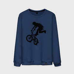 Свитшот хлопковый мужской ВЕЛОСПОРТ BMX Racing ВЕЛОСИПЕДИСТ, цвет: тёмно-синий