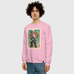 Свитшот хлопковый мужской Jett art, цвет: светло-розовый — фото 2