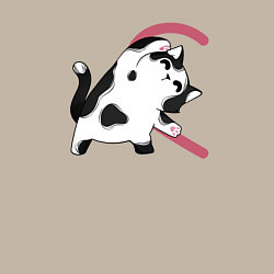 Свитшот хлопковый мужской Кот половина сердца, цвет: миндальный — фото 2