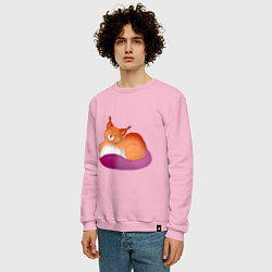 Свитшот хлопковый мужской Гордая кошка, цвет: светло-розовый — фото 2