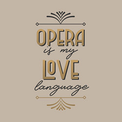 Свитшот хлопковый мужской Opera is my love language, цвет: миндальный — фото 2