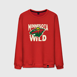 Свитшот хлопковый мужской Миннесота Уайлд, Minnesota Wild, цвет: красный