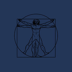 Свитшот хлопковый мужской Человек Да Винчи, цвет: тёмно-синий — фото 2