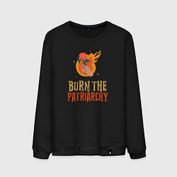 Свитшот хлопковый мужской Burn the Patriarchy, цвет: черный