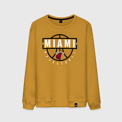 Свитшот хлопковый мужской MIAMI HEAT NBA МАЯМИ ХИТ НБА, цвет: горчичный