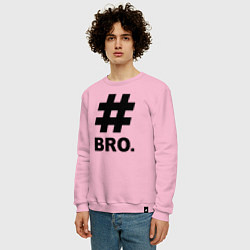 Свитшот хлопковый мужской BRO - брат, цвет: светло-розовый — фото 2