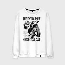 Свитшот хлопковый мужской Клуб мотоциклистов, цвет: белый