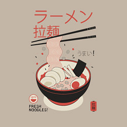 Свитшот хлопковый мужской Японский стиль рамен, цвет: миндальный — фото 2