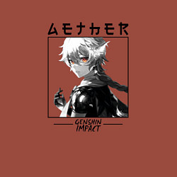 Свитшот хлопковый мужской Итэр Aether, Genshin Impact, цвет: кирпичный — фото 2
