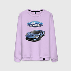 Свитшот хлопковый мужской Ford - legendary racing team!, цвет: лаванда