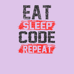 Свитшот хлопковый мужской EAT SLEEP CODE REPEAT, цвет: лаванда — фото 2