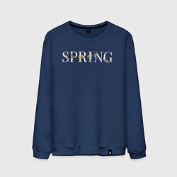 Свитшот хлопковый мужской Spring blooms, цвет: тёмно-синий