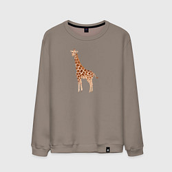 Свитшот хлопковый мужской Любопытный жираф, цвет: утренний латте