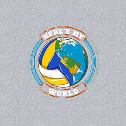 Свитшот хлопковый мужской World - Volleyball, цвет: меланж — фото 2