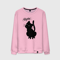 Свитшот хлопковый мужской Кошка Луна Meow, цвет: светло-розовый