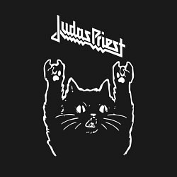 Свитшот хлопковый мужской Judas Priest Рок кот, цвет: черный — фото 2