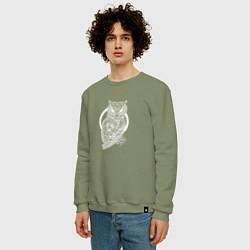 Свитшот хлопковый мужской Celtic Owl, цвет: авокадо — фото 2