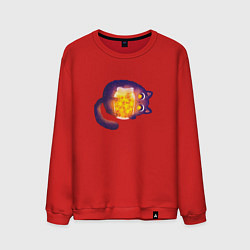 Свитшот хлопковый мужской Cute Cat with Star Jar, цвет: красный