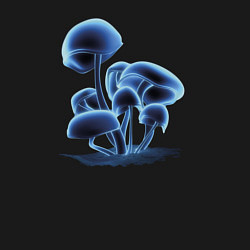 Свитшот хлопковый мужской Неоновые грибы, цвет: черный — фото 2