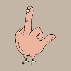 Свитшот хлопковый мужской Fuck you chicken, цвет: миндальный — фото 2