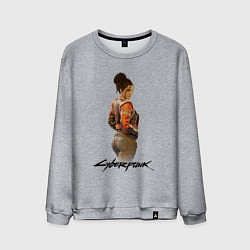 Свитшот хлопковый мужской Panam Cyberpunk2077 Панам, цвет: меланж
