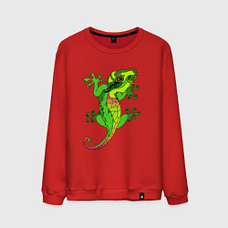 Свитшот хлопковый мужской Ящерица Lizard, цвет: красный