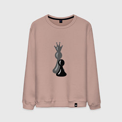 Свитшот хлопковый мужской За каждой пешкой тень Королевы, цвет: пыльно-розовый