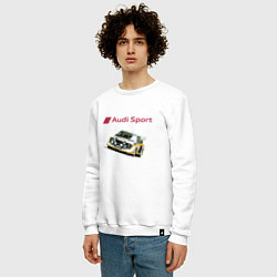 Свитшот хлопковый мужской Audi Racing team Power, цвет: белый — фото 2
