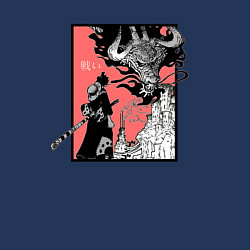 Свитшот хлопковый мужской Луффи против Кайдо One Piece, цвет: тёмно-синий — фото 2