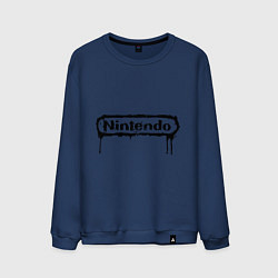 Свитшот хлопковый мужской Nintendo streaks, цвет: тёмно-синий