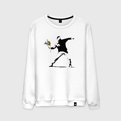 Мужской свитшот Бэнкси художник Banksy цветы